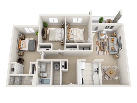 Floor plan for 3 beds, 1.5 baths, 333 sqft